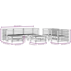 Maison Exclusive - Salon de jardin 7 pcs bois de pin massif Discount