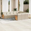 Maison Exclusive - Salon de jardin avec coussins 10 pcs beige résine tressée Discount