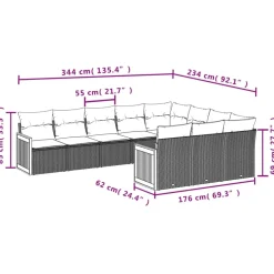 Maison Exclusive - Salon de jardin avec coussins 10 pcs beige résine tressée Discount