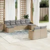 Maison Exclusive - Salon de jardin avec coussins 9 pcs beige résine tressée Hot