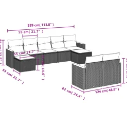 Maison Exclusive - Salon de jardin avec coussins 9 pcs beige résine tressée Hot