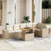 Maison Exclusive - Salon de jardin avec coussins 7 pcs beige résine tressée Outlet