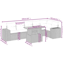 Maison Exclusive - Salon de jardin avec coussins 7 pcs beige résine tressée Outlet
