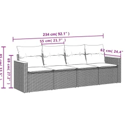 Maison Exclusive - Salon de jardin avec coussins 4 pcs beige résine tressée Sale