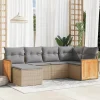 Maison Exclusive - Salon de jardin avec coussins 6 pcs beige résine tressée Discount