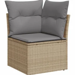 Maison Exclusive - Salon de jardin avec coussins 6 pcs beige résine tressée Discount