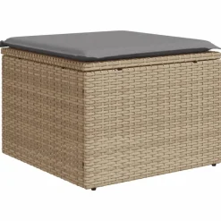 Maison Exclusive - Salon de jardin avec coussins 6 pcs beige résine tressée Discount