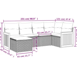 Maison Exclusive - Salon de jardin avec coussins 6 pcs beige résine tressée Discount