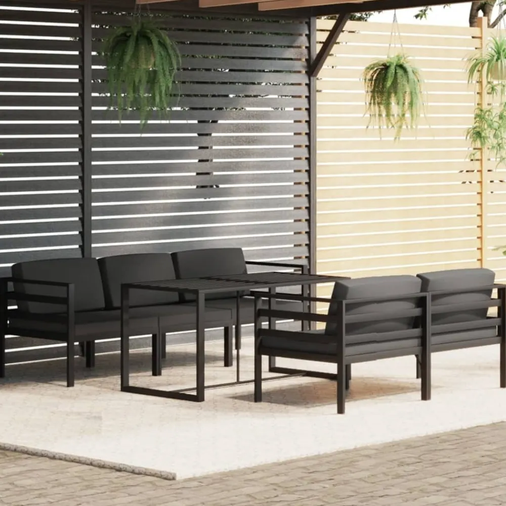 Maison Exclusive - Salon de jardin 6 pcs avec coussins aluminium anthracite Best