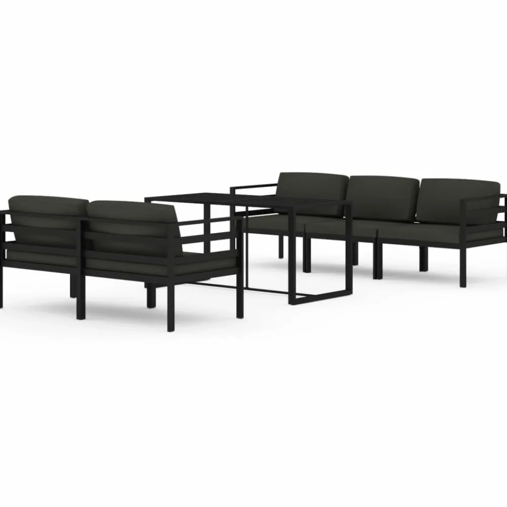 Maison Exclusive - Salon de jardin 6 pcs avec coussins aluminium anthracite Best