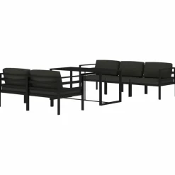 Maison Exclusive - Salon de jardin 6 pcs avec coussins aluminium anthracite Best