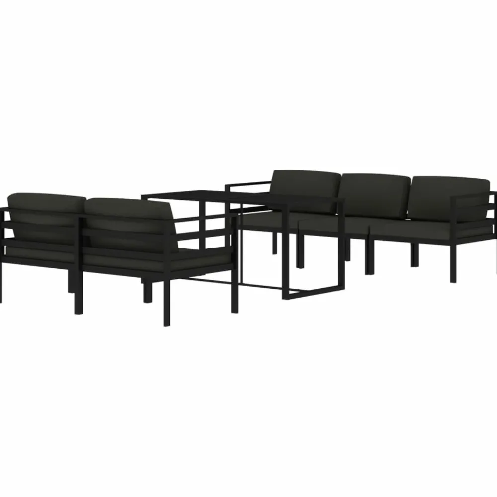 Maison Exclusive - Salon de jardin 6 pcs avec coussins aluminium anthracite Best