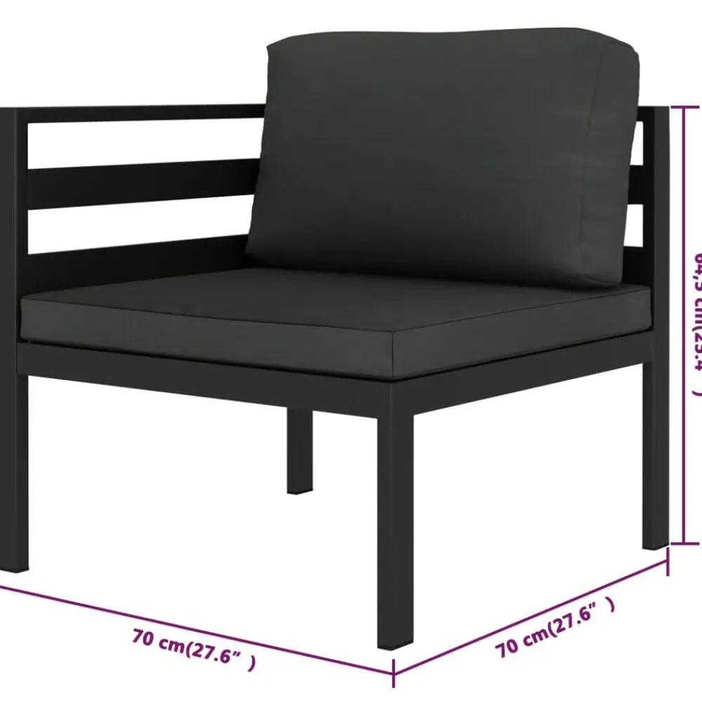 Maison Exclusive - Salon de jardin 6 pcs avec coussins aluminium anthracite Best