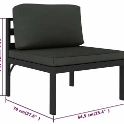 Maison Exclusive - Salon de jardin 6 pcs avec coussins aluminium anthracite Best