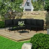 Maison Exclusive Salons De Jardin | - Salon de jardin 12 pcs avec coussins noir résine tressée
