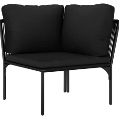 Maison Exclusive Salons De Jardin | - Salon de jardin 12 pcs avec coussins noir résine tressée
