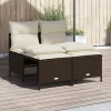 Maison Exclusive - Salon de jardin 4 pcs avec coussins marron résine tressée Outlet