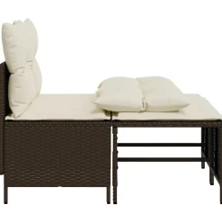 Maison Exclusive - Salon de jardin 4 pcs avec coussins marron résine tressée Outlet