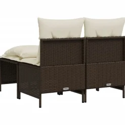 Maison Exclusive - Salon de jardin 4 pcs avec coussins marron résine tressée Outlet
