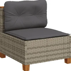 Maison Exclusive - Salon de jardin 6 pcs avec coussins gris résine tressée Outlet