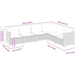 Maison Exclusive - Salon de jardin 6 pcs avec coussins gris résine tressée Outlet