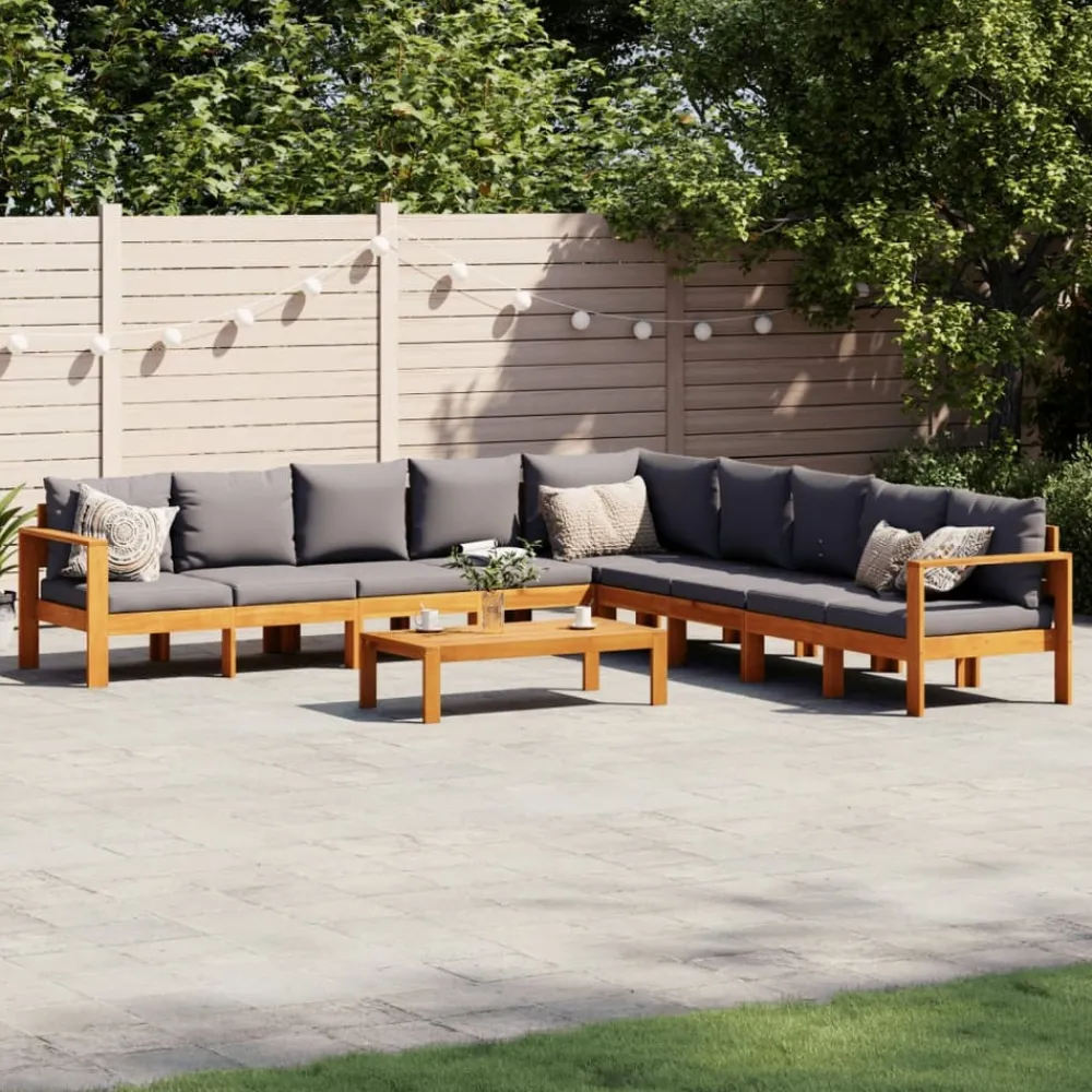 Maison Exclusive - Salon de jardin avec coussins 6 pcs bois d'acacia solide Discount