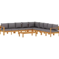 Maison Exclusive - Salon de jardin avec coussins 6 pcs bois d'acacia solide Discount