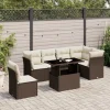 Maison Exclusive - Salon de jardin avec coussins 7 pcs marron résine tressée Discount