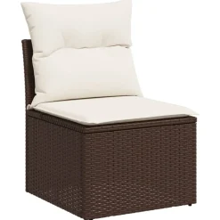 Maison Exclusive - Salon de jardin avec coussins 7 pcs marron résine tressée Discount