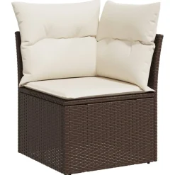 Maison Exclusive - Salon de jardin avec coussins 7 pcs marron résine tressée Discount