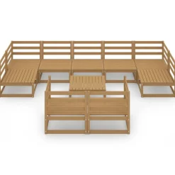 Maison Exclusive Salons De Jardin | - Salon de jardin avec coussins 10 pcs beige résine tressée