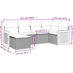Maison Exclusive - Salon de jardin 6 pcs avec coussins noir résine tressée Outlet