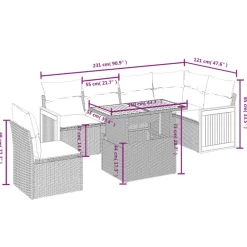 Maison Exclusive - Salon de jardin avec coussins 7 pcs beige résine tressée Outlet