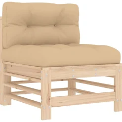Maison Exclusive - Salon de jardin 7 pcs avec coussins bois massif Discount