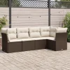 Maison Exclusive - Salon de jardin avec coussins 5 pcs marron résine tressée Hot