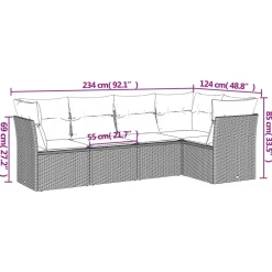 Maison Exclusive - Salon de jardin avec coussins 5 pcs marron résine tressée Hot