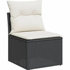 Maison Exclusive - Salon de jardin 9 pcs avec coussins noir résine tressée Online