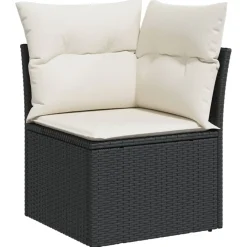Maison Exclusive - Salon de jardin 9 pcs avec coussins noir résine tressée Online