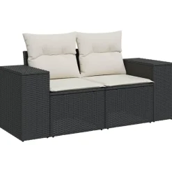 Maison Exclusive - Salon de jardin 9 pcs avec coussins noir résine tressée Online