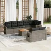 Maison Exclusive - Salon de jardin 9 pcs avec coussins gris résine tressée Online