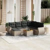 Maison Exclusive - Salon de jardin 8 pcs avec coussins gris résine tressée Best