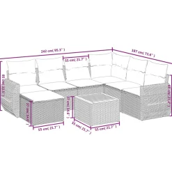 Maison Exclusive - Salon de jardin 8 pcs avec coussins gris résine tressée Best