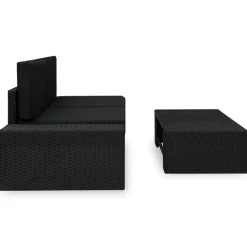 Maison Exclusive - Salon de jardin 3 pcs résine tressée noir Online