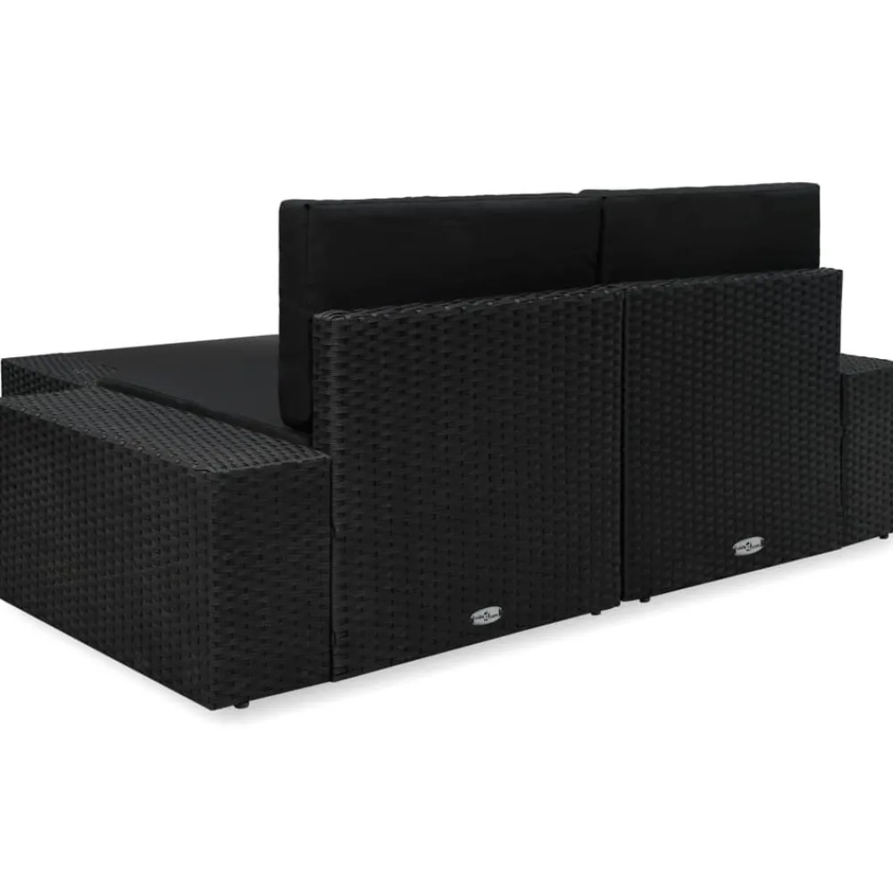 Maison Exclusive - Salon de jardin 3 pcs résine tressée noir Online