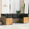 Maison Exclusive - Salon de jardin 6 pcs avec coussins gris résine tressée Best
