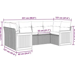 Maison Exclusive - Salon de jardin 6 pcs avec coussins gris résine tressée Best