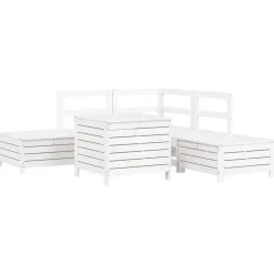 Maison Exclusive - Salon de jardin 6 pcs blanc bois de pin massif Clearance