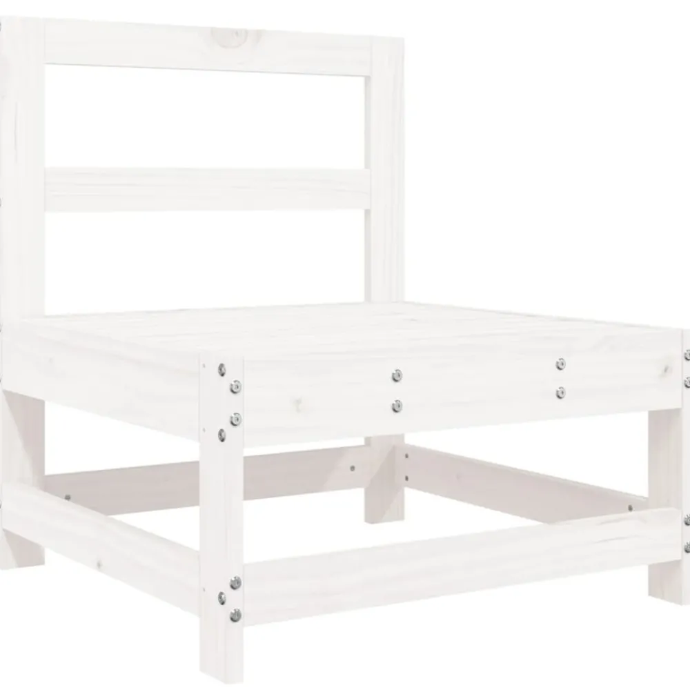 Maison Exclusive - Salon de jardin 6 pcs blanc bois de pin massif Clearance