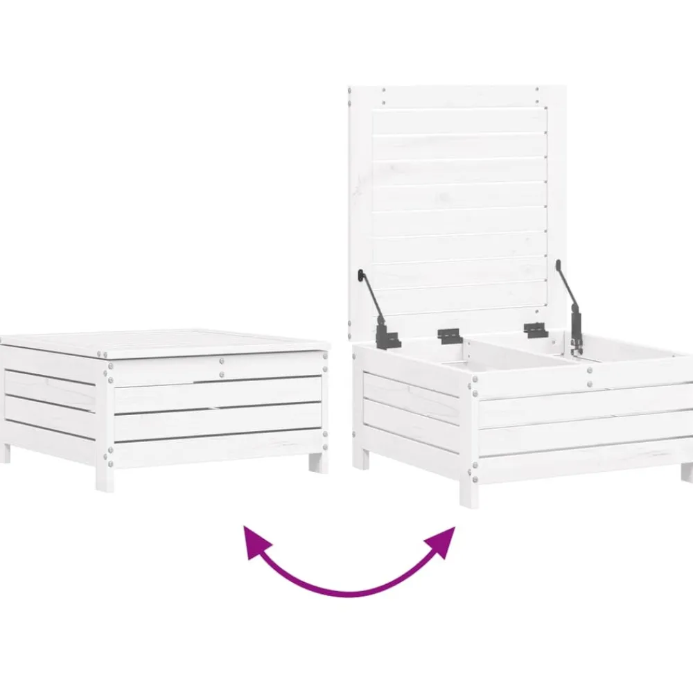 Maison Exclusive - Salon de jardin 6 pcs blanc bois de pin massif Clearance