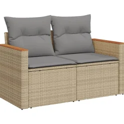 Maison Exclusive - Salon de jardin avec coussins 5pcs mélange beige résine tressée New